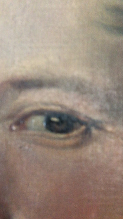 Pair of 19th-Century Portraits paintings of a German Baron and Baroness