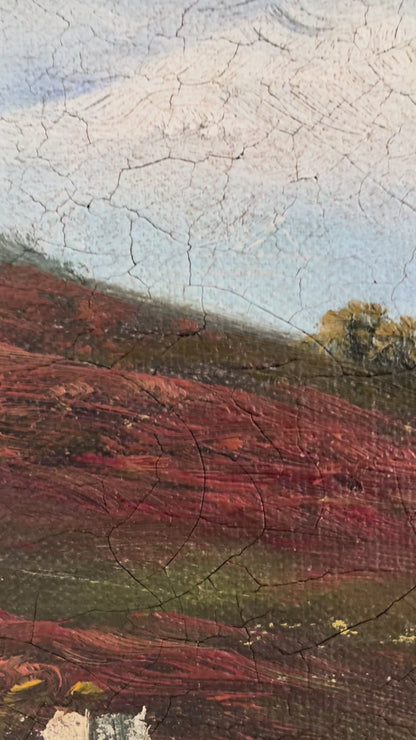 Antique Original Landscape Oil Painting, Signed Countryside Art video