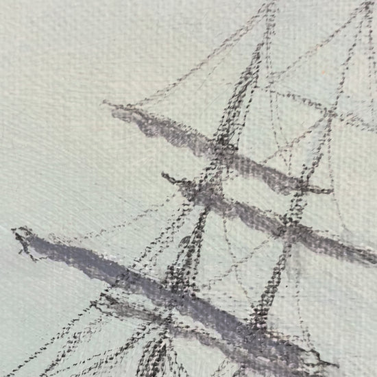 Vintage Original Seascape Oil Painting, Signed Sailing Ship Art video