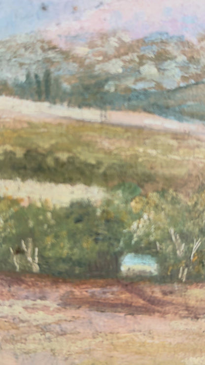 Vintage Original Landscape Oil Painting, Framed Signed Countryside Wall Art