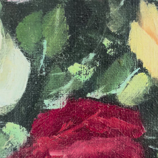 Framed Vintage Original Floral Oil Painting, Signed Flower Art video